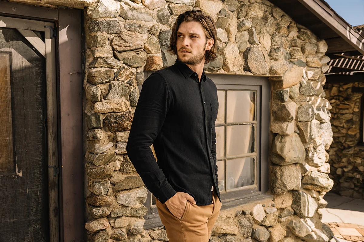 The Ripper Double Gauze Organic Cotton Shirt - Black - Image 3