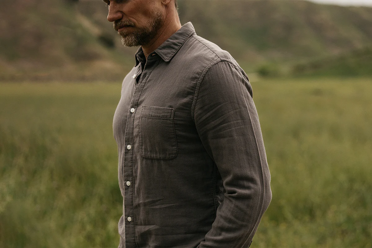 The Ripper Double Gauze Organic Cotton Shirt - Charcoal - Image 3