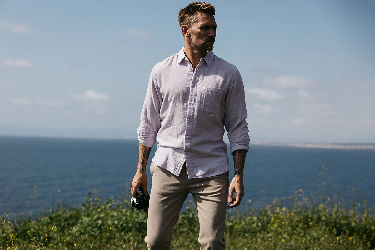 The Ripper Double Gauze Organic Cotton Shirt - Lavender - Image 3