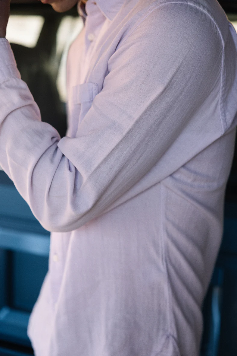 The Ripper Double Gauze Organic Cotton Shirt - Lavender - Image 5