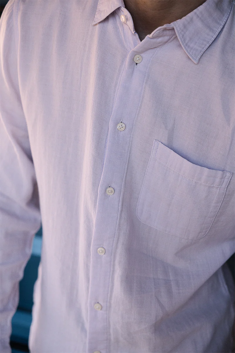 The Ripper Double Gauze Organic Cotton Shirt - Lavender - Image 6