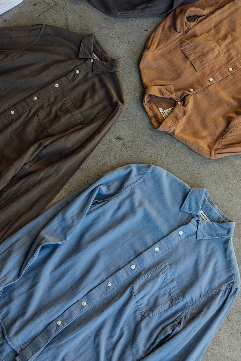 The Ripper Double Gauze Organic Cotton Shirt - Matte Blue - Image 6