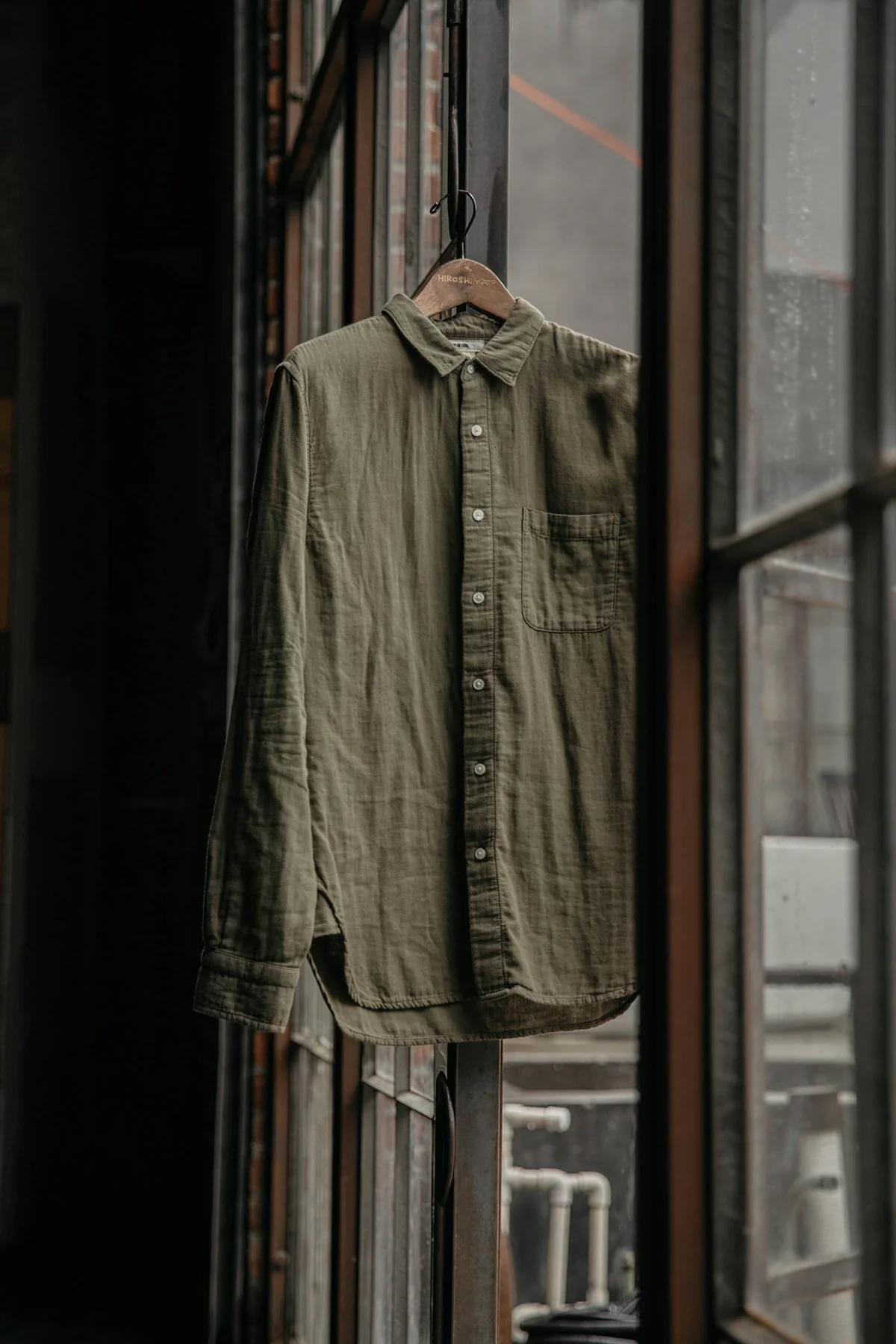 The Ripper Double Gauze Organic Cotton Shirt - Military Green - Image 4
