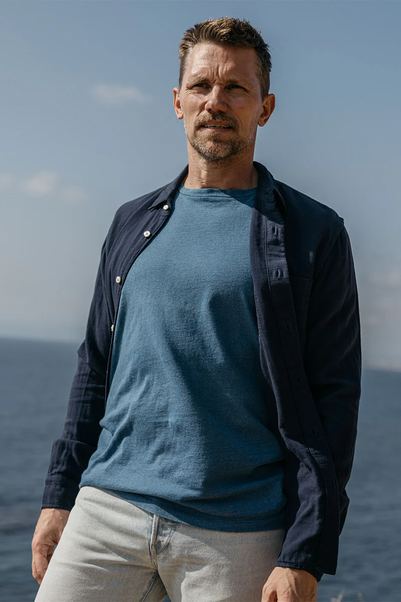 The Ripper Double Gauze Organic Cotton Shirt - Navy - Image 6