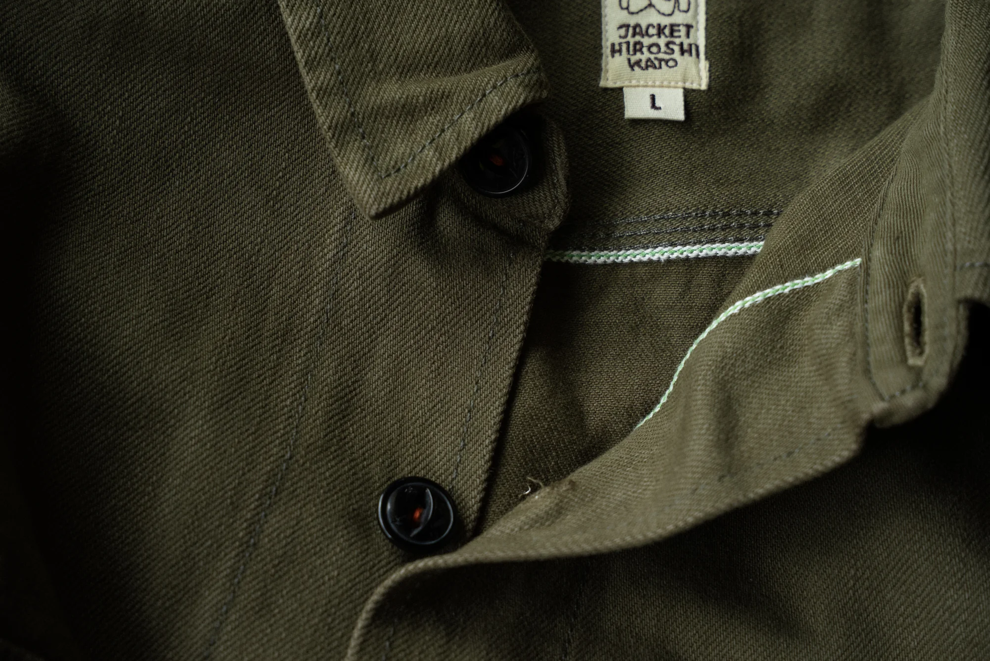 The Anvil Natural Slub - Military Green 14oz Selvedge - Image 3