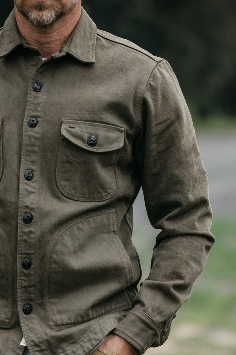 The Anvil Natural Slub - Military Green 14oz Selvedge - Image 4